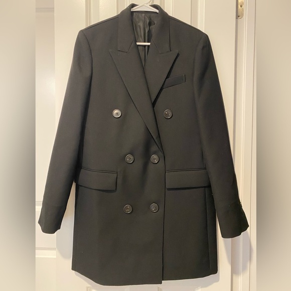 Theory Double Breasted Wool Coat - Picture 1 of 7